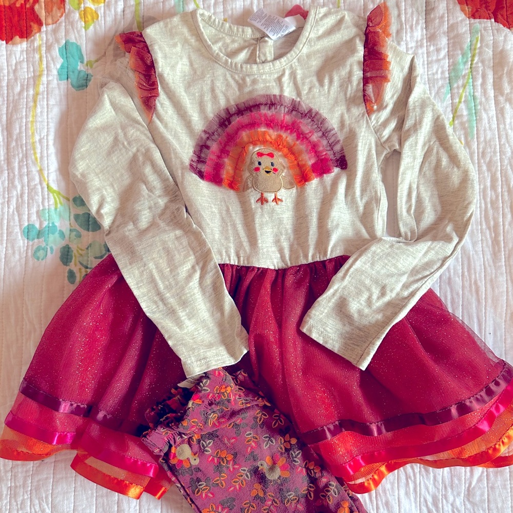Thanksgiving dress and leggings set
